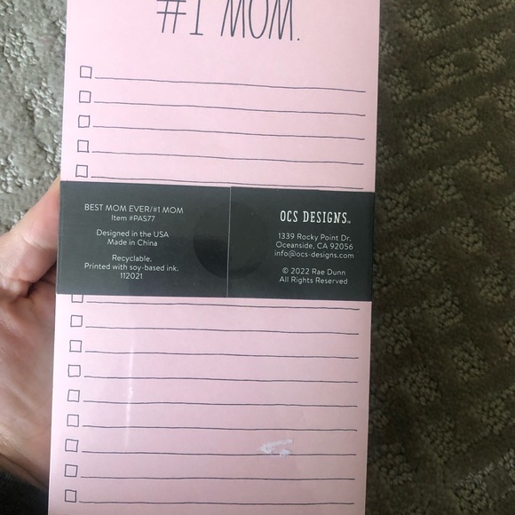 Rae Dunn notepad set 70 sheets each (140 total) BEST MOM EVER and #1 MOM - Picture 3 of 5